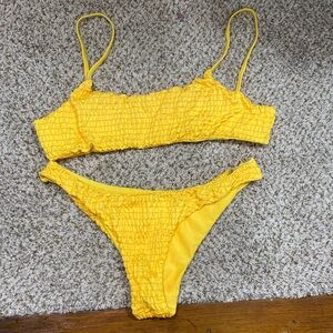 yellow knitted bikini